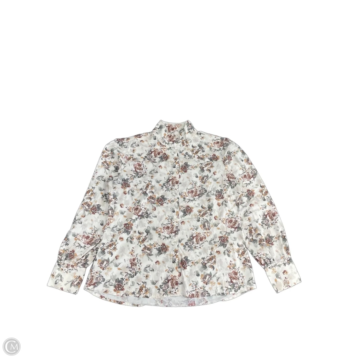 Top Long Sleeve By Cmb In Floral Print, Size: L