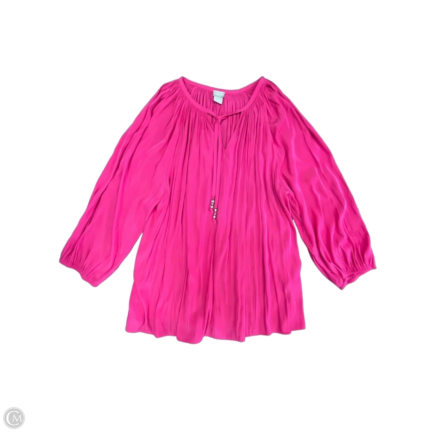 Blouse Long Sleeve By Chicos In Pink, Size: Xxl