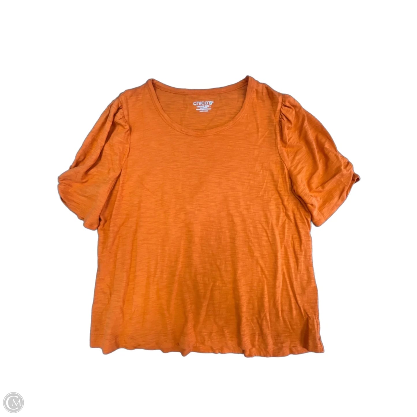 Top Short Sleeve Basic By Chicos In Orange, Size: Xxl