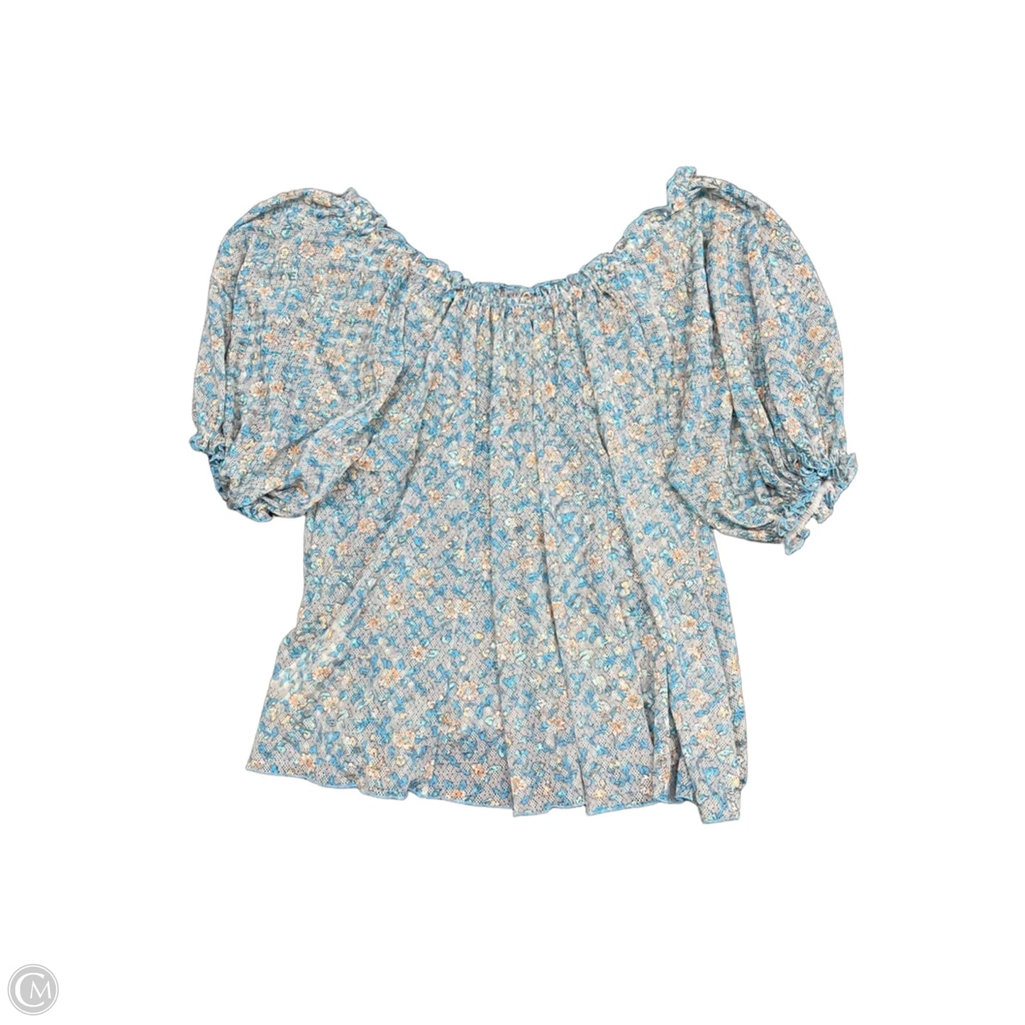 Blouse Short Sleeve By Free People In Blue, Size: L