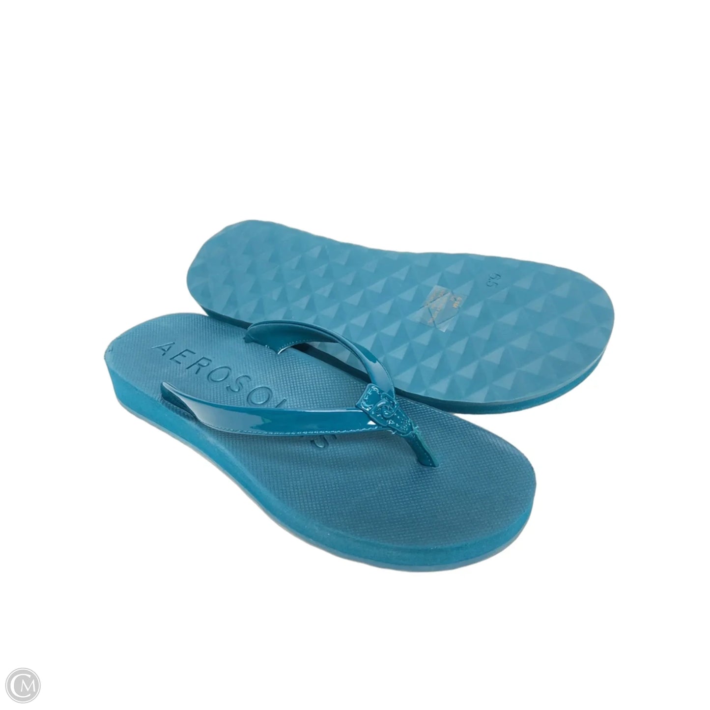 Sandals Flip Flops By Aerosoles In Teal, Size: 6.5