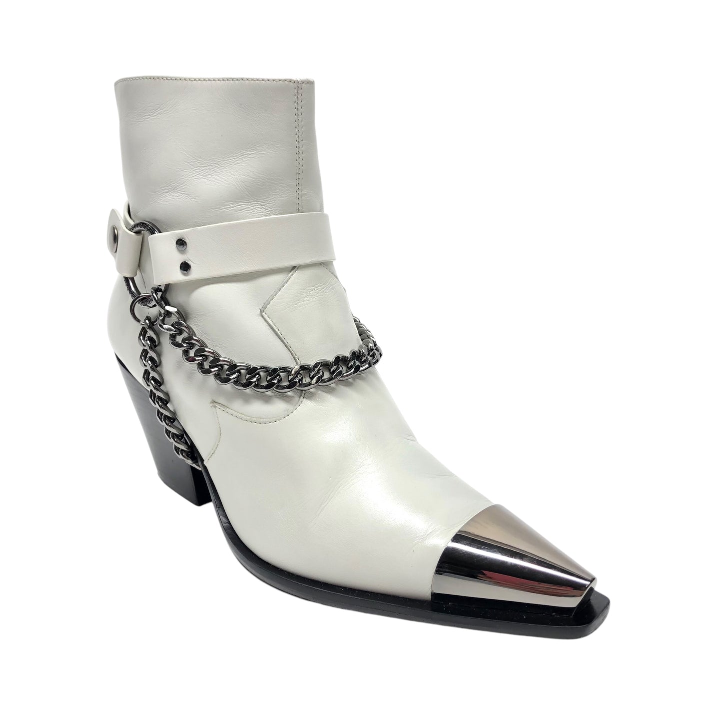 Boots Ankle Heels By Dundas In White, Size: 7
