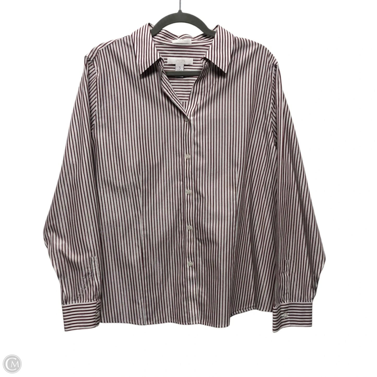 Top Long Sleeve By Chicos In Striped Pattern, Size: Xl