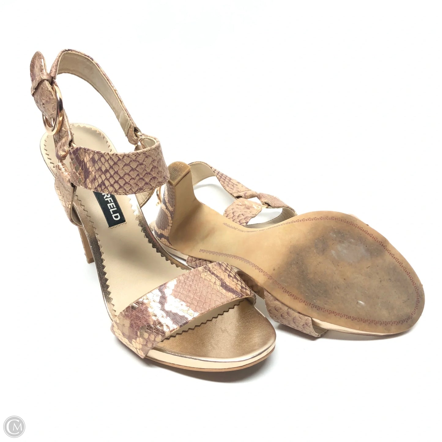 Sandals Designer By Karl Lagerfeld In Rose Gold, Size: 7.5