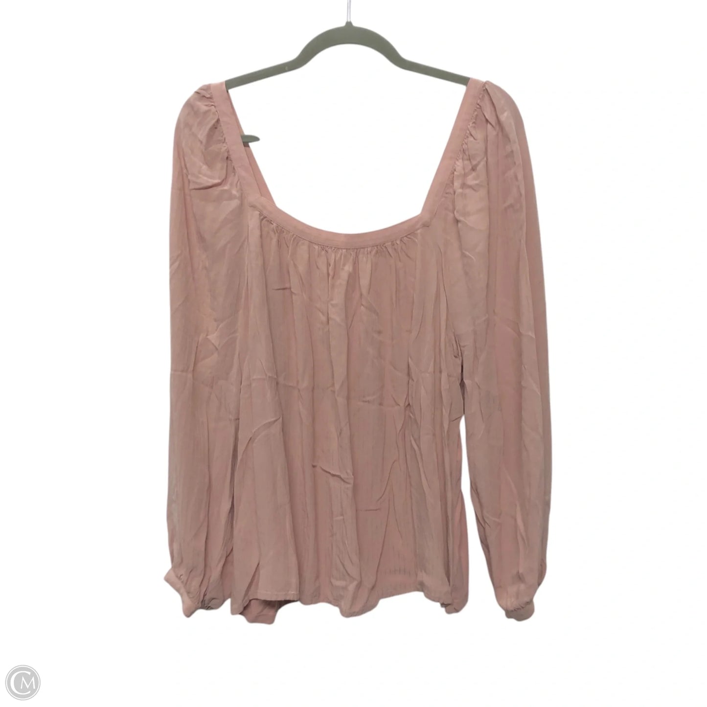 Blouse 3/4 Sleeve By A New Day In Pink, Size: Xxl