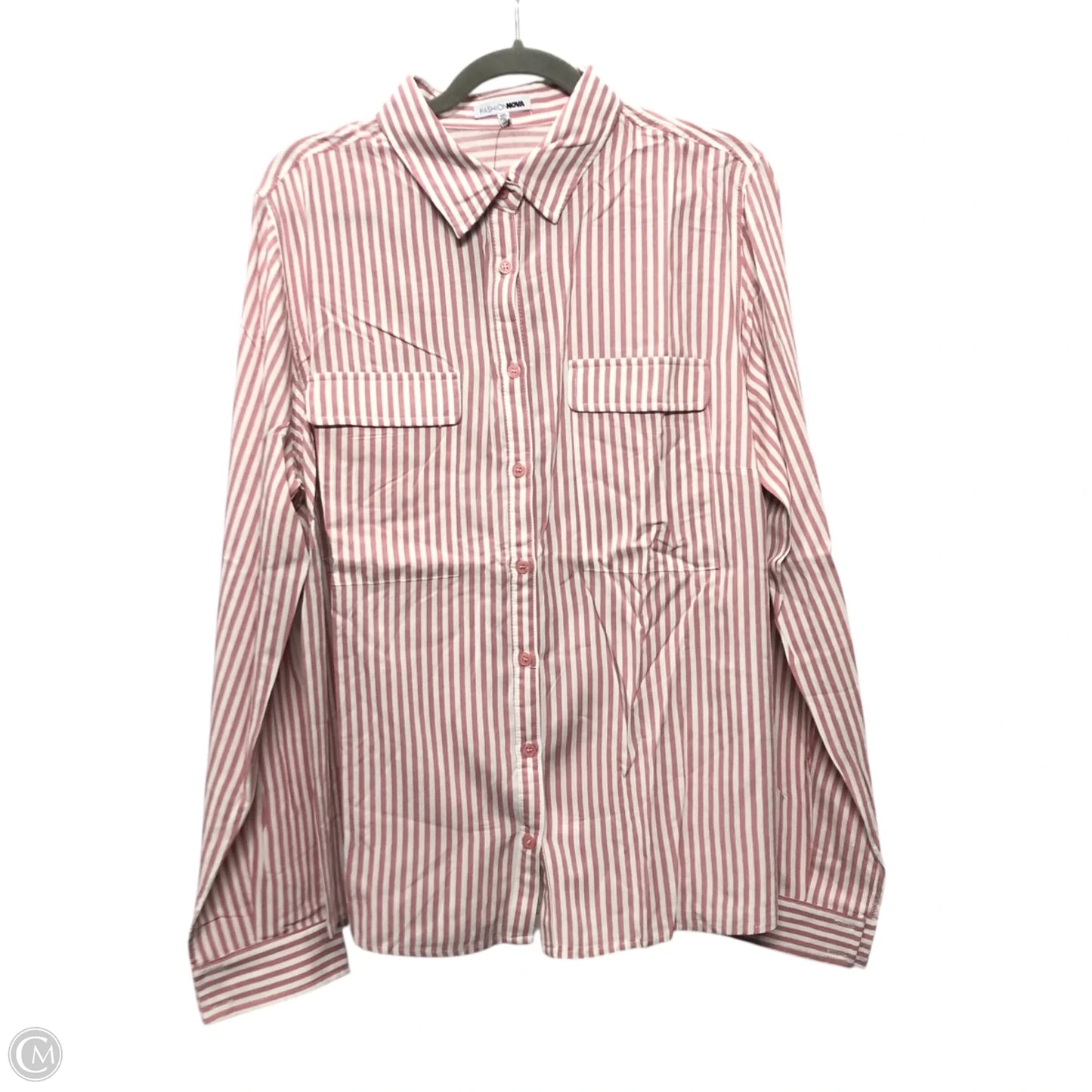 Top Long Sleeve By Fashion Nova In Pink, Size: 1x