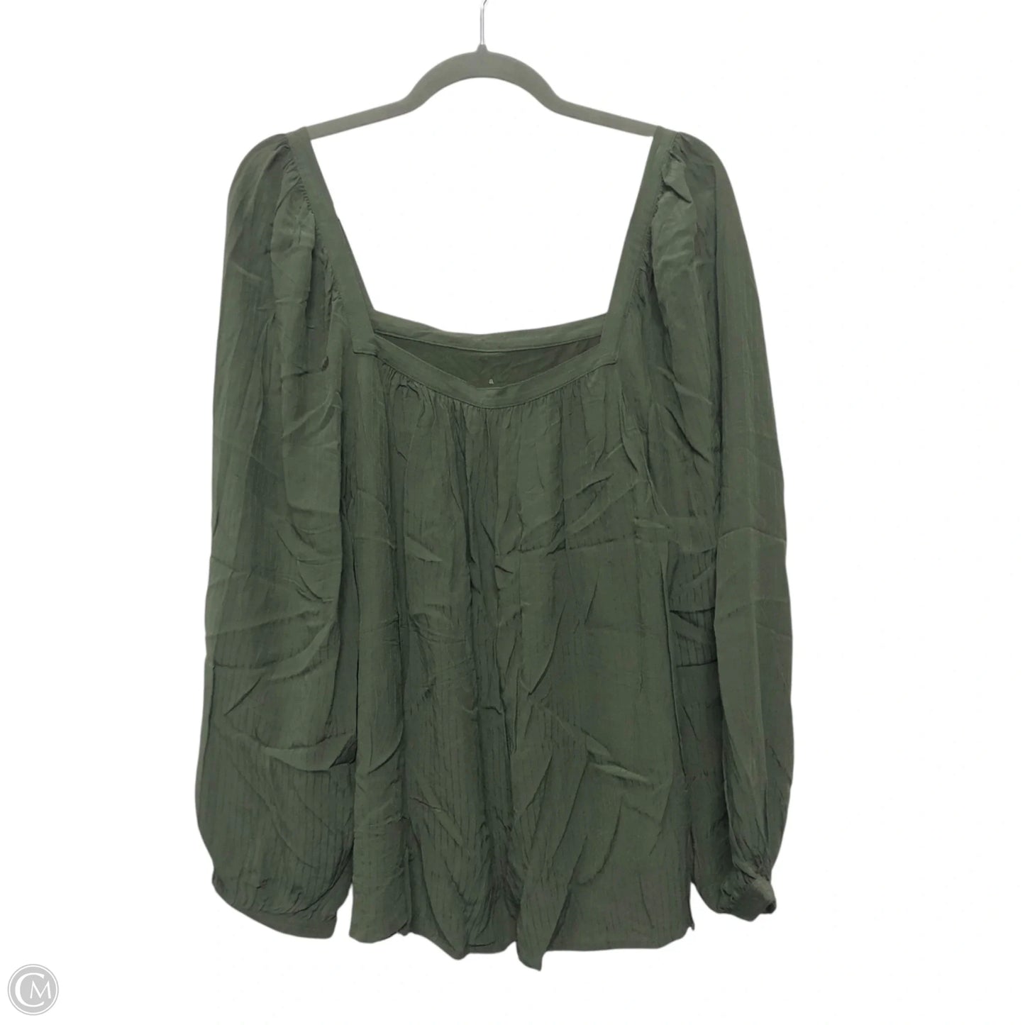 Blouse 3/4 Sleeve By A New Day In Green, Size: Xxl