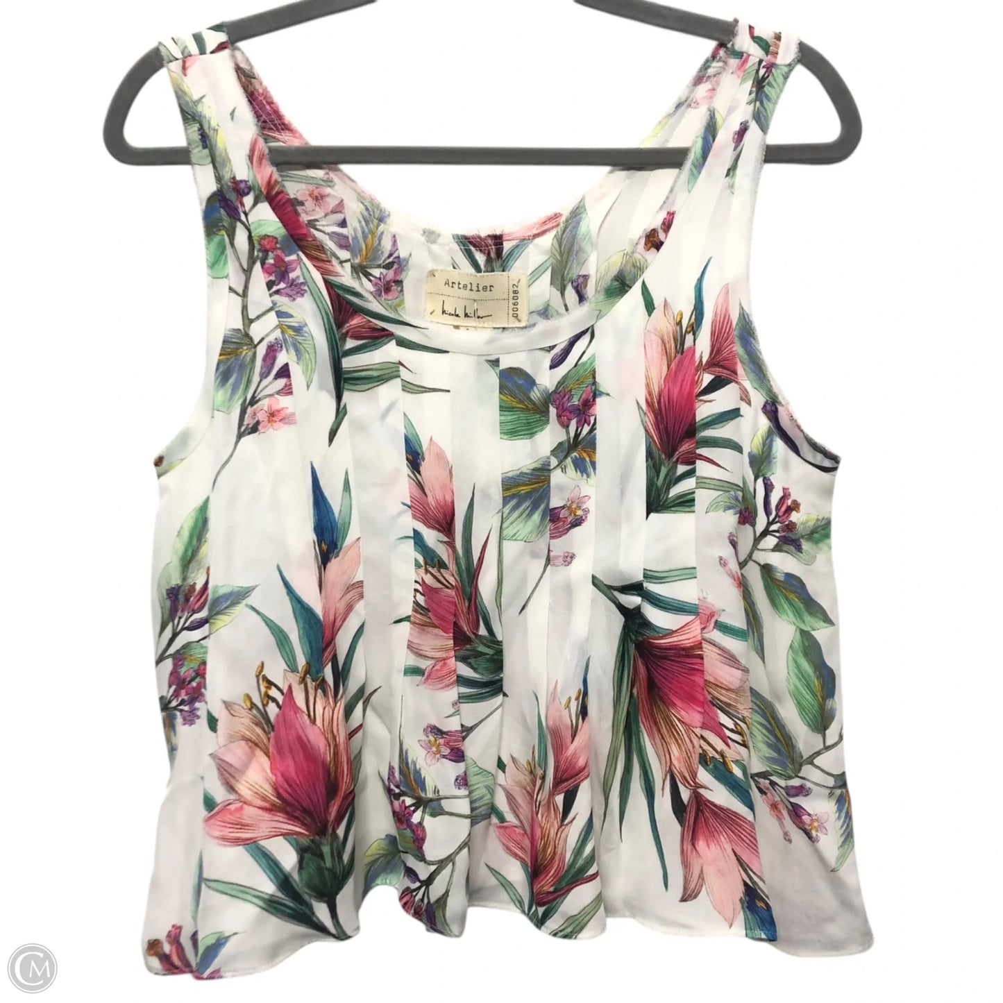 Blouse Sleeveless By Nicole Miller In Floral Print, Size: M