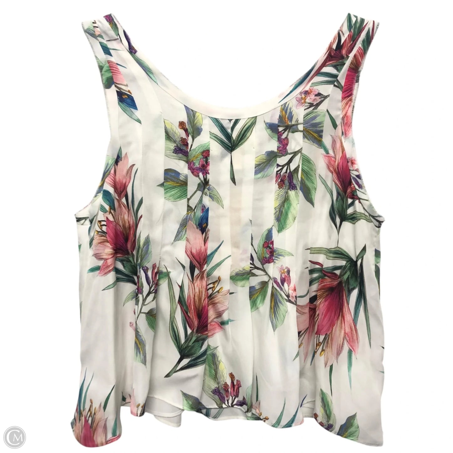 Blouse Sleeveless By Nicole Miller In Floral Print, Size: M