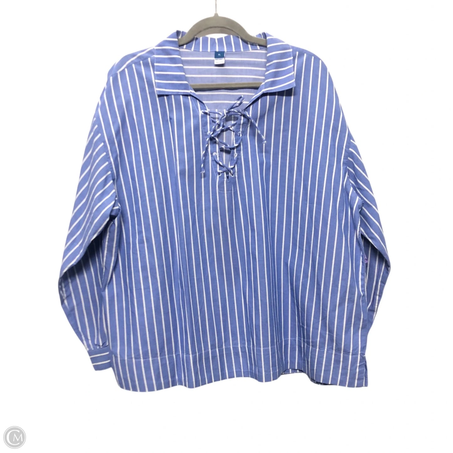 Top Long Sleeve By Old Navy In Blue & White, Size: Xl