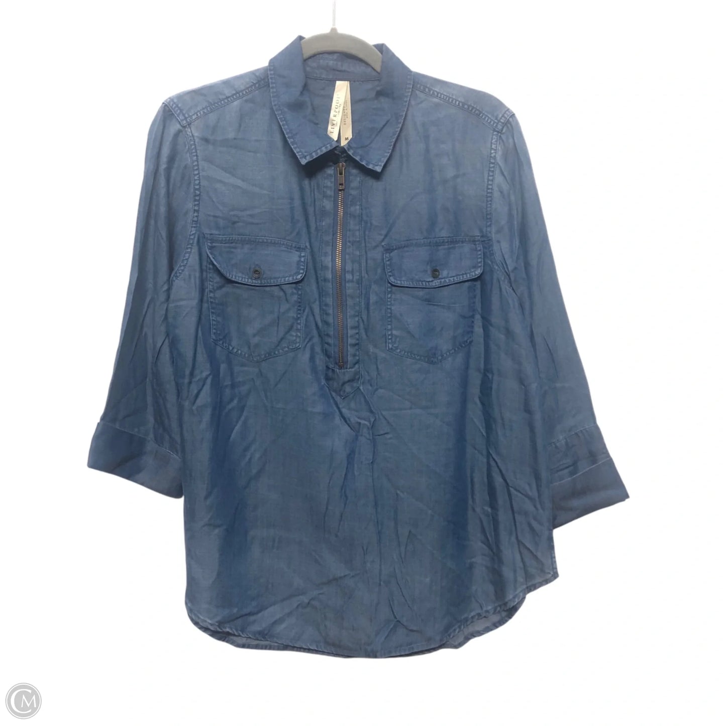 Top 3/4 Sleeve By Liverpool In Blue, Size: M