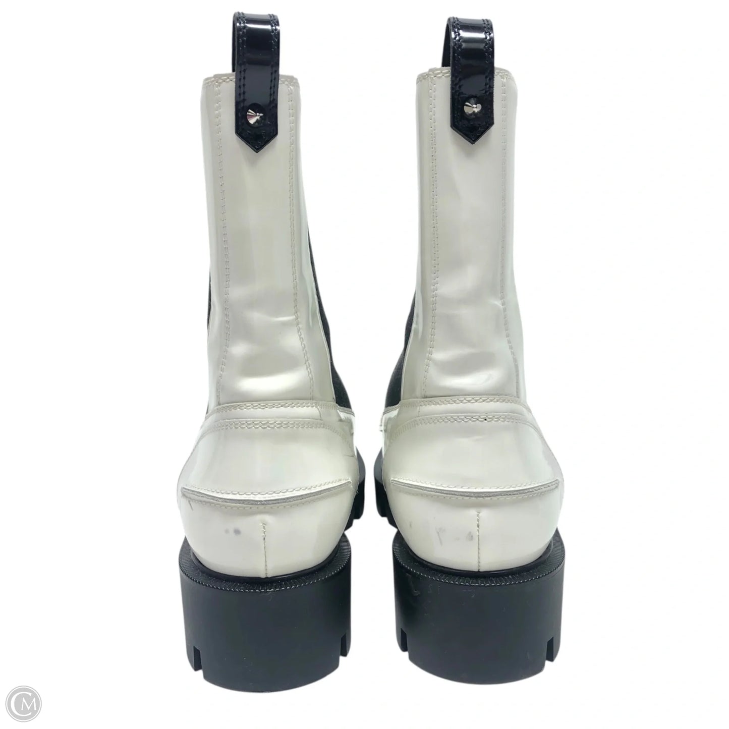 Boots Luxury Designer By Christian Louboutin In White, Size: 8.5