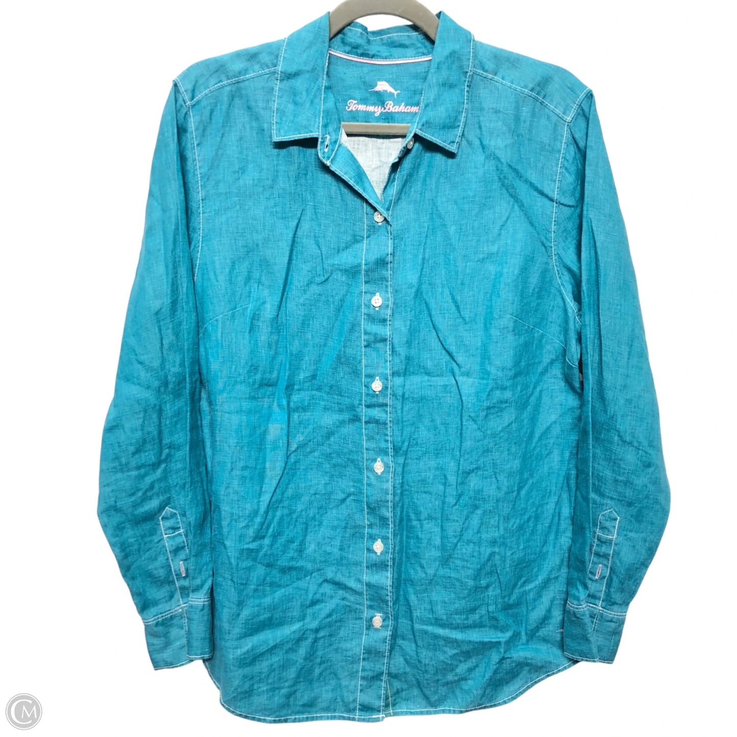 Top Long Sleeve By Tommy Bahama In Teal, Size: M