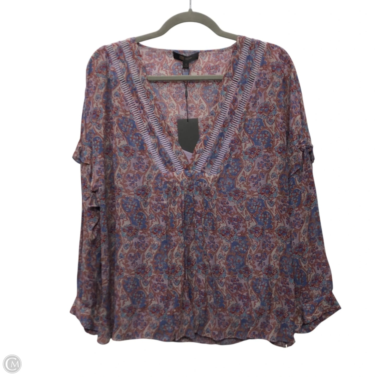 Blouse Designer By Frye In Blue & Purple, Size: S