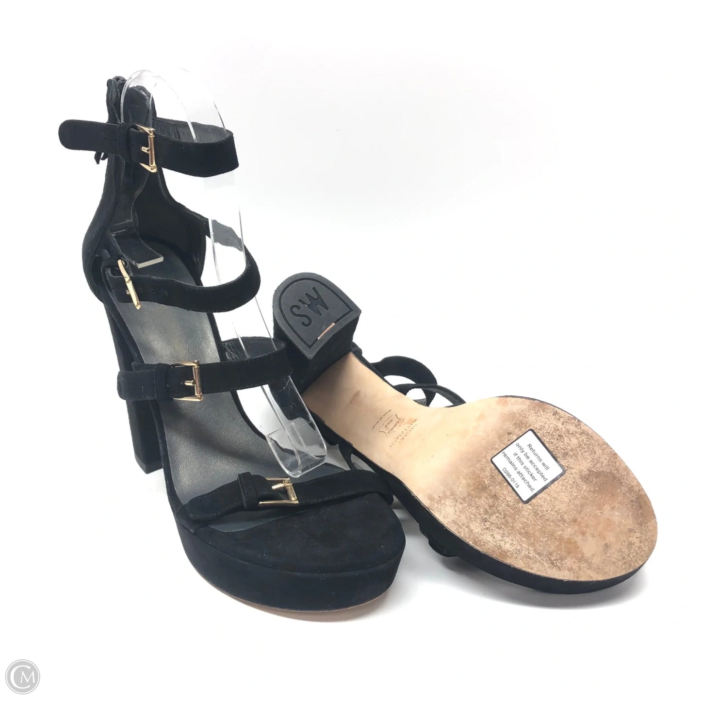 Sandals Designer By Stuart Weitzman In Black, Size: 9