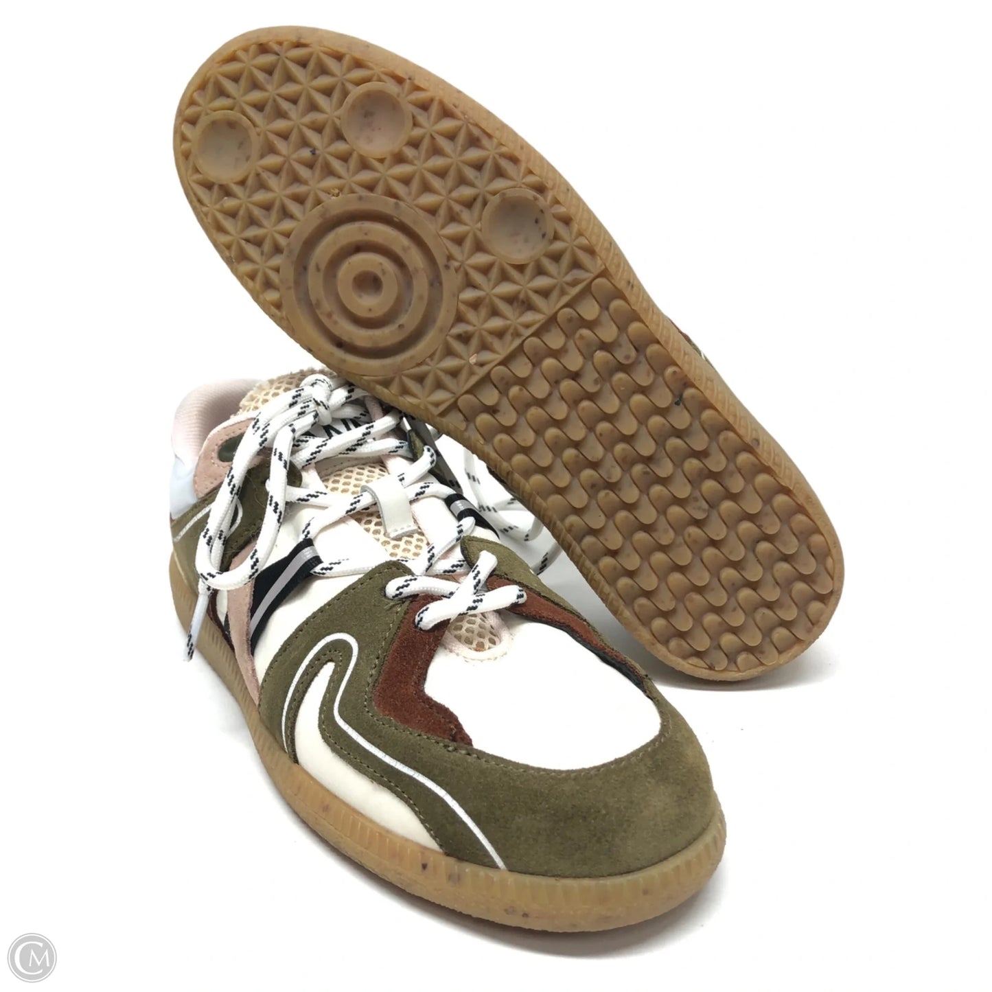 Shoes Sneakers By Ganni In Green & White, Size: 6.5
