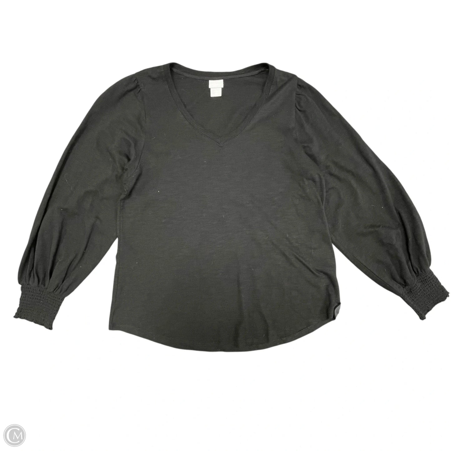 Top Long Sleeve By Chicos In Black, Size: M
