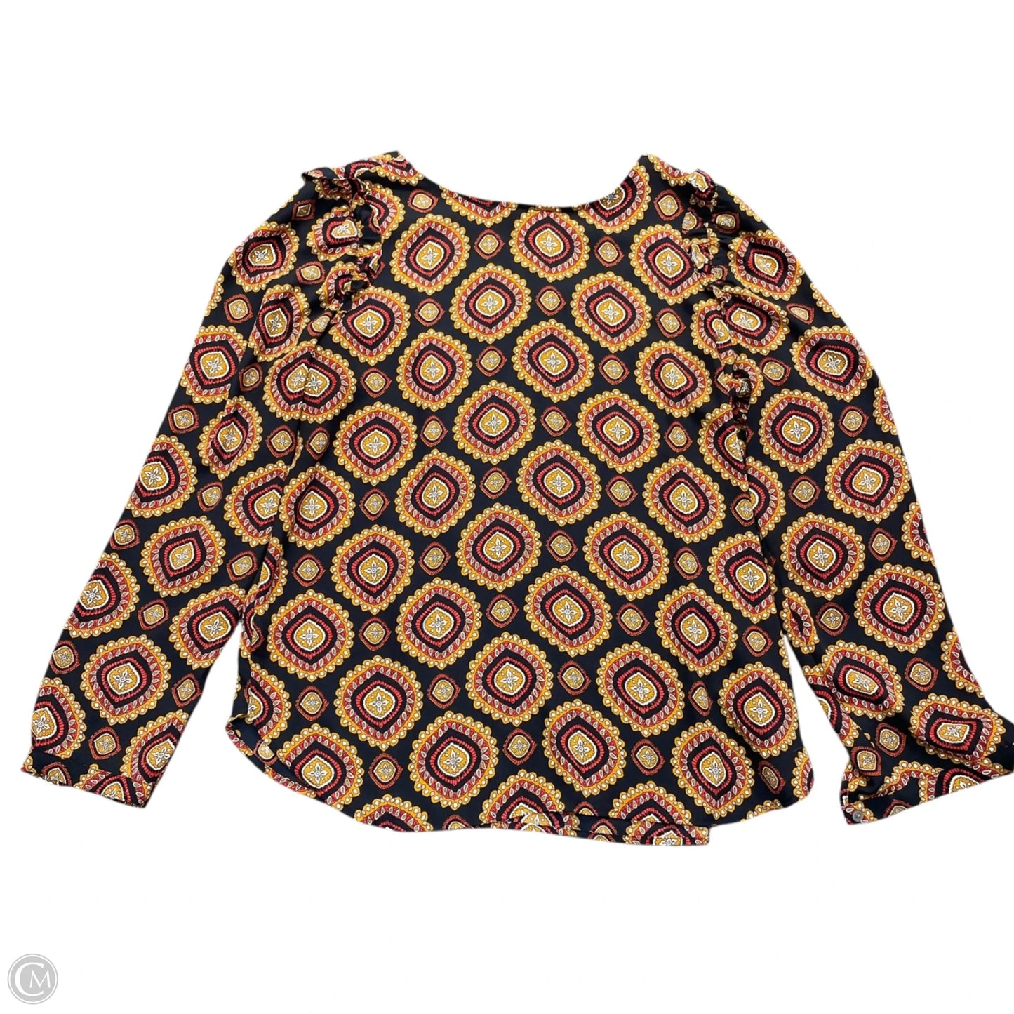 Blouse Long Sleeve By Loft In Multi-colored, Size: M