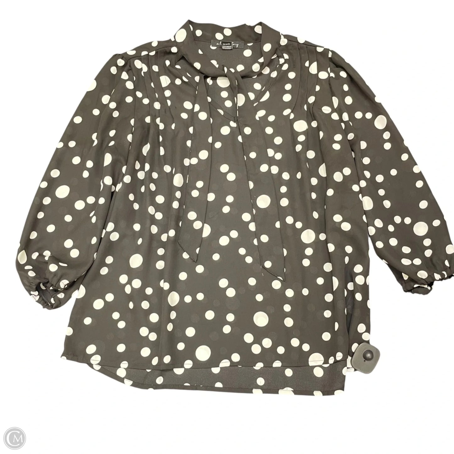 Top 3/4 Sleeve By Clothes Mentor In Black & White, Size: L