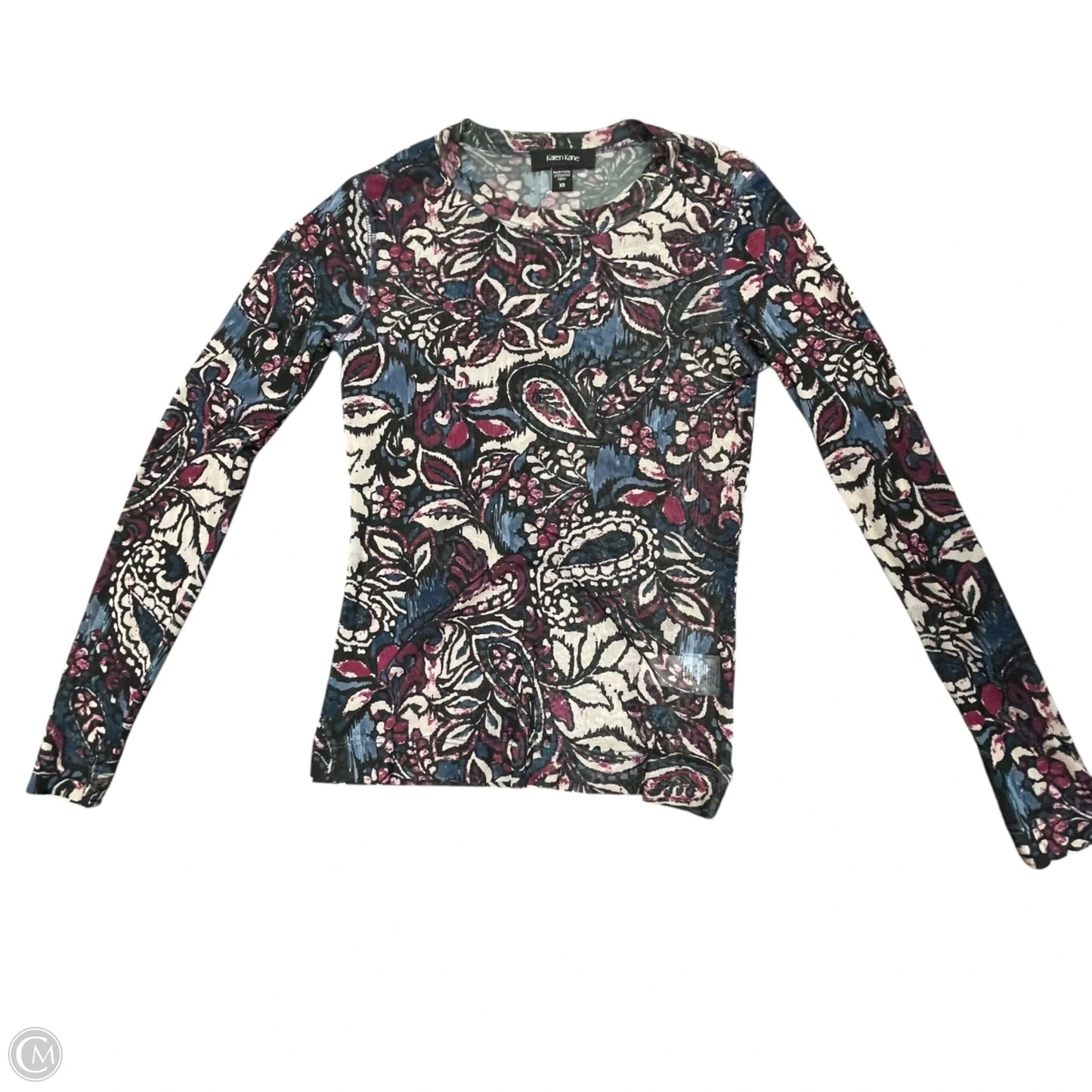 Top Long Sleeve By Karen Kane In Blue & Purple, Size: Xs