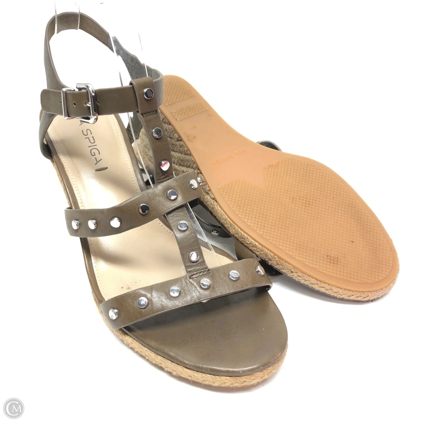 Sandals Heels Wedge By Via Spiga In Brown, Size: 9.5