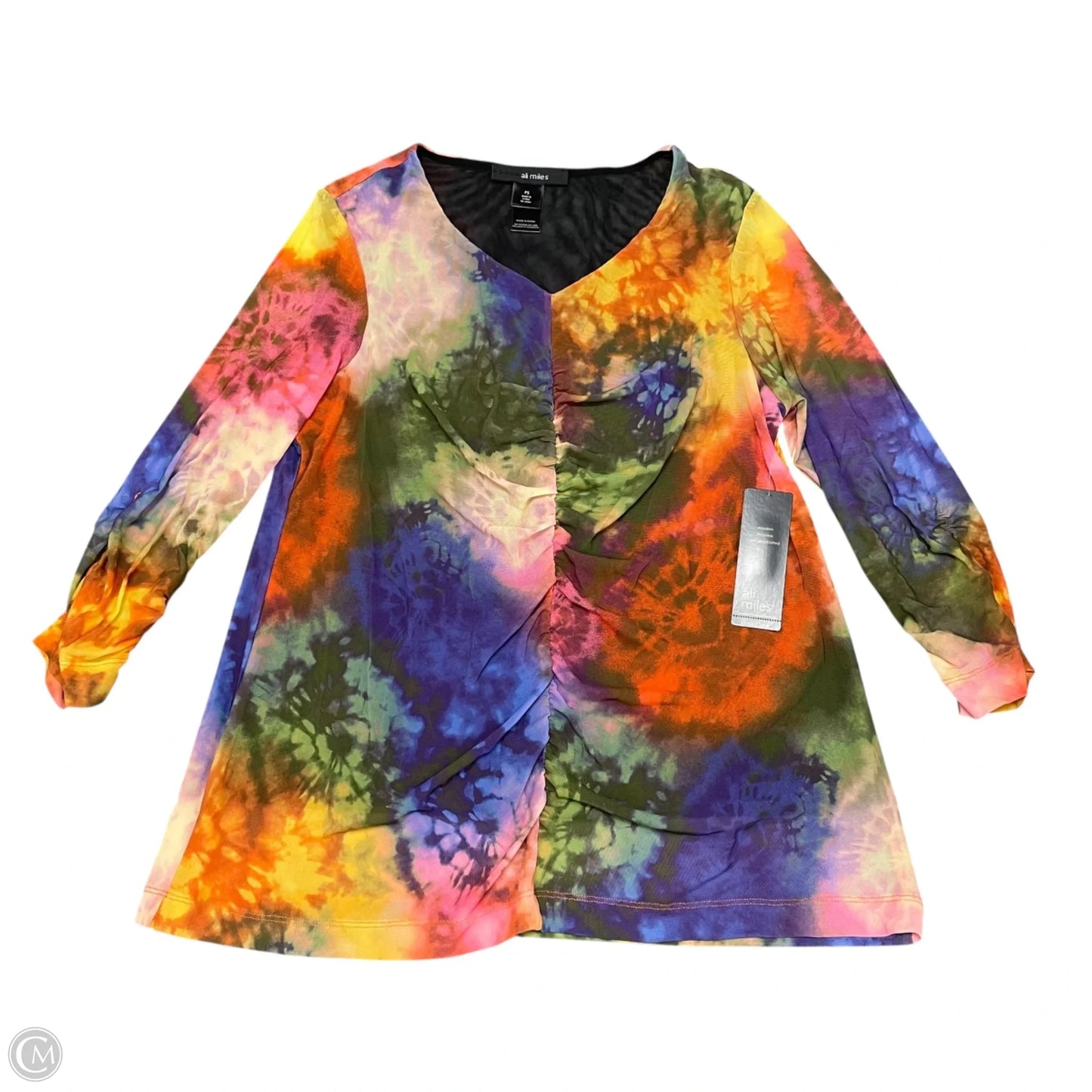 Top Long Sleeve By Ali Miles In Multi-colored, Size: Sp