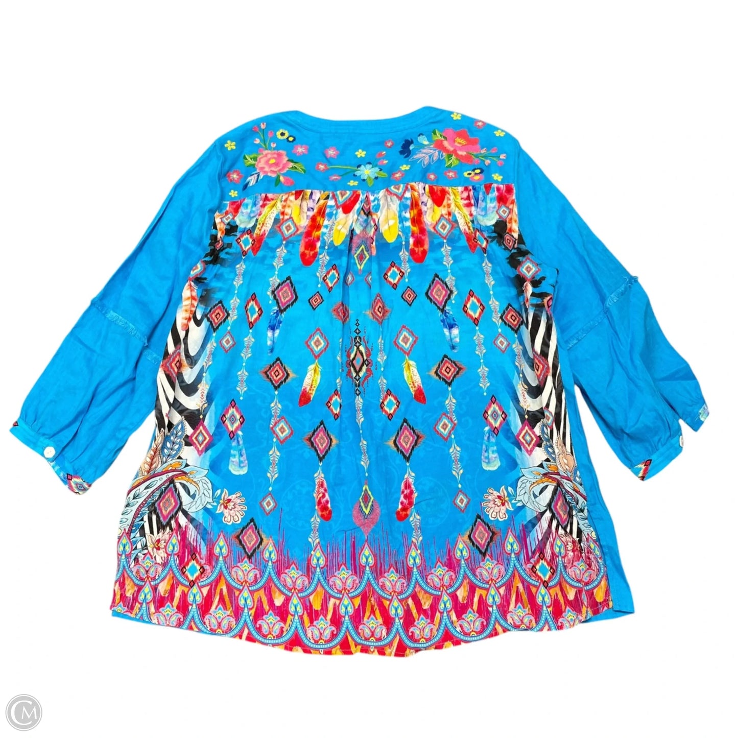 Tunic Long Sleeve By John Mark In Blue, Size: L