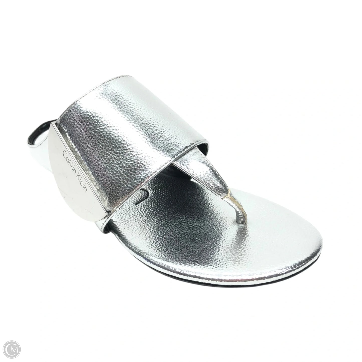 Sandals Flats By Calvin Klein In Silver, Size: 8