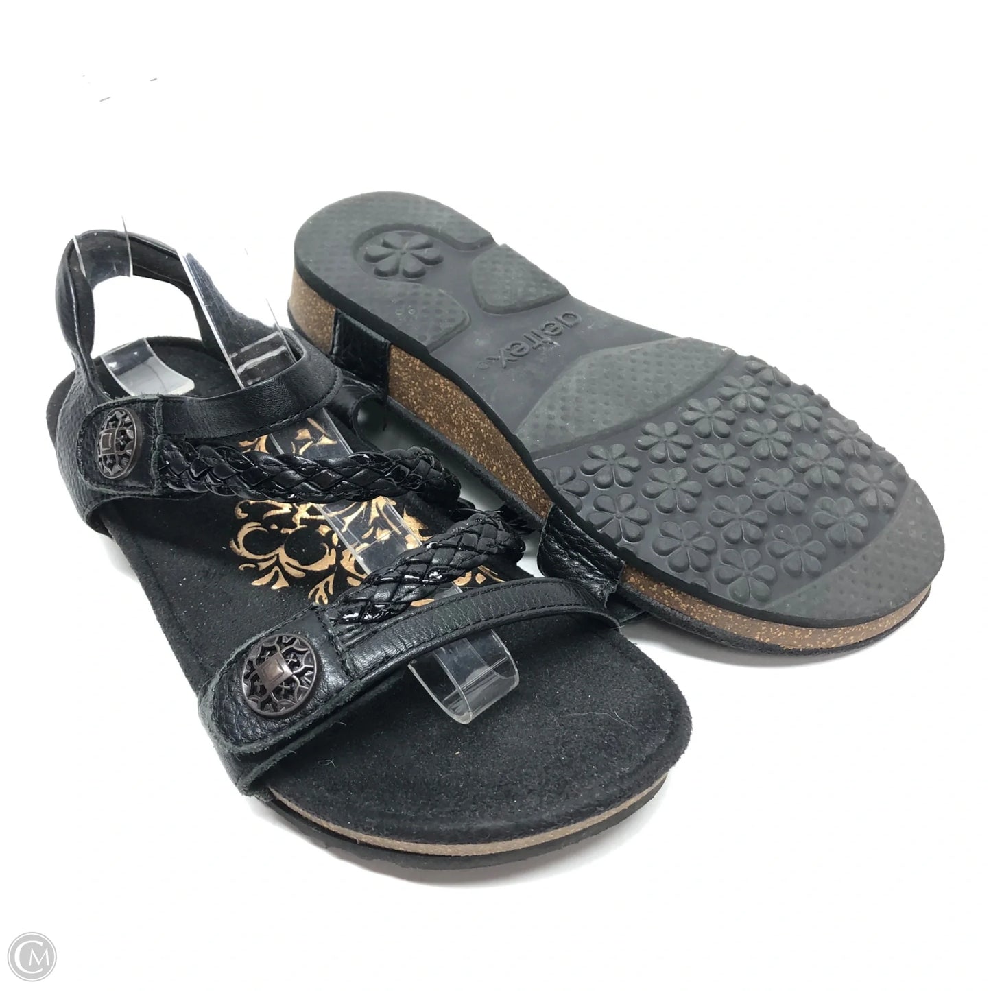 Sandals Flats By Aetrex In Black, Size: 7