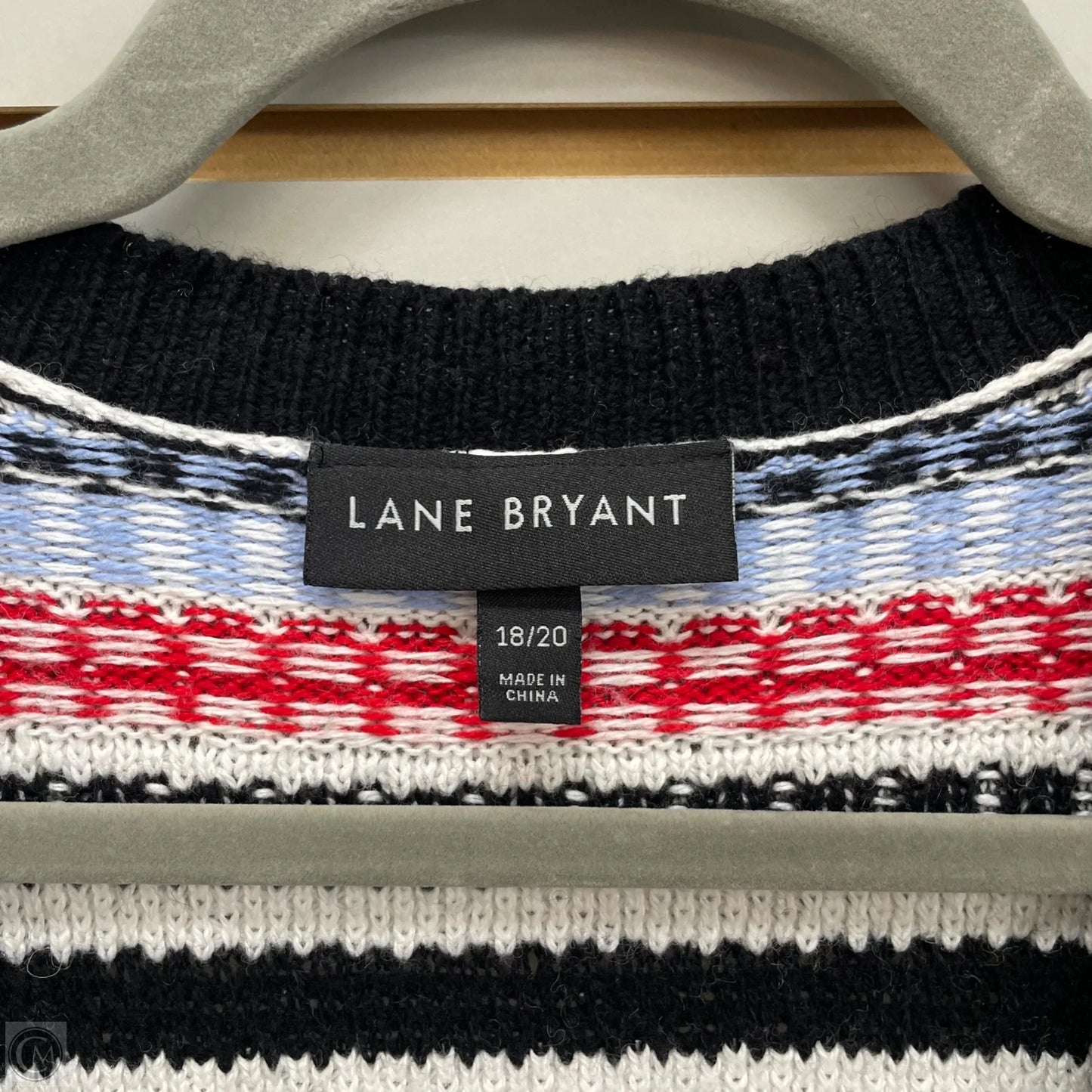 Sweater Cardigan By Lane Bryant In Black & White, Size: 1x
