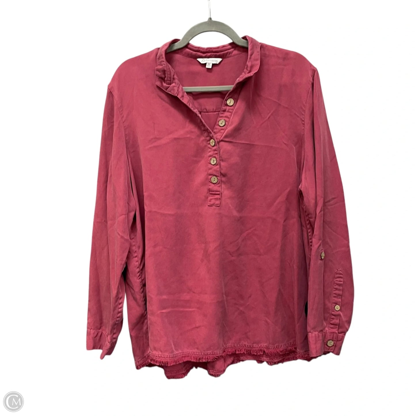 Top Long Sleeve By John Mark In Maroon, Size: Xl