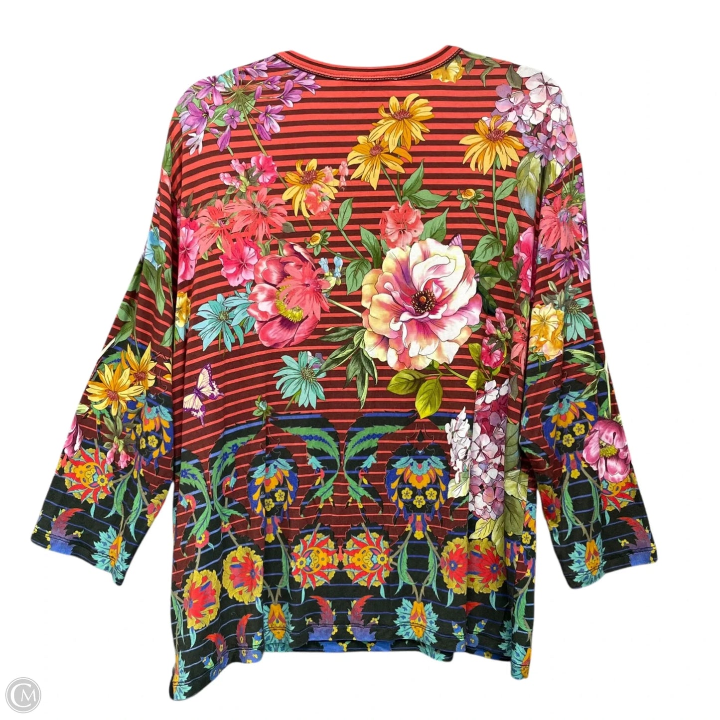 Top Long Sleeve By Johnny Was In Floral Print, Size: 8