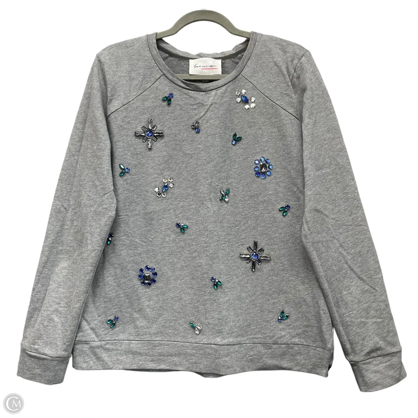 Sweatshirt Crewneck By Vince Camuto In Grey, Size: M
