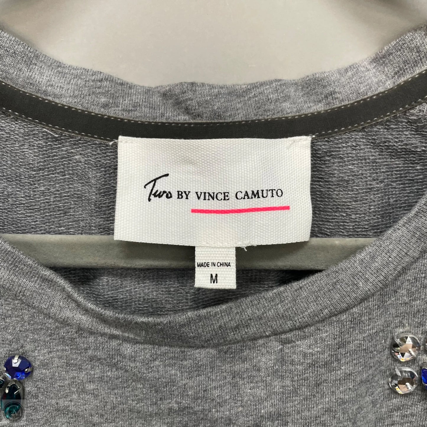 Sweatshirt Crewneck By Vince Camuto In Grey, Size: M