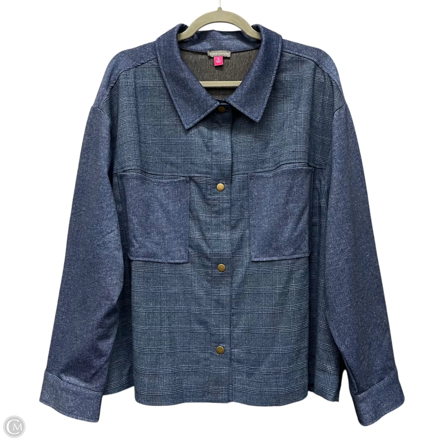 Jacket Shirt By Vince Camuto In Blue, Size: 3x