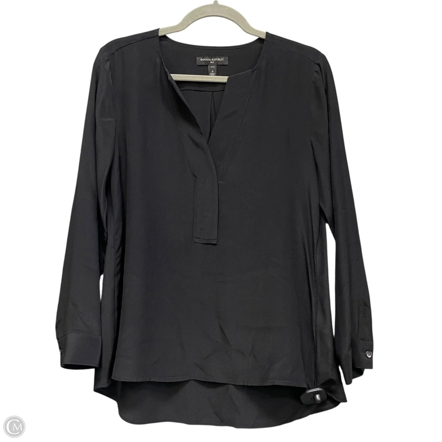 Blouse Long Sleeve By Banana Republic In Black, Size: S