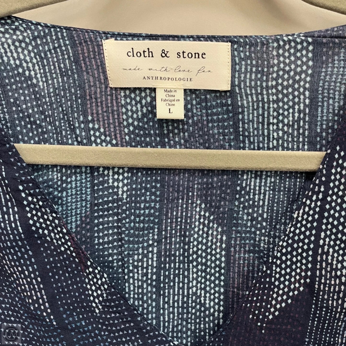 Blouse Long Sleeve By Cloth & Stone In Blue, Size: L