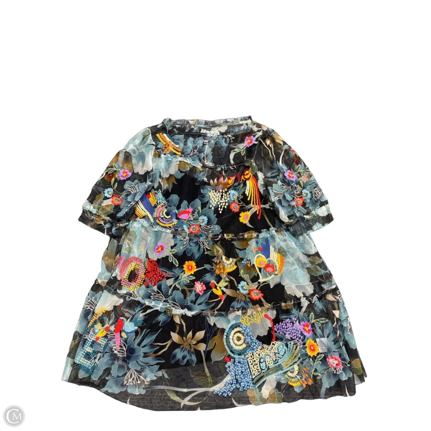 Blouse 3/4 Sleeve By Johnny Was In Blue, Size: S
