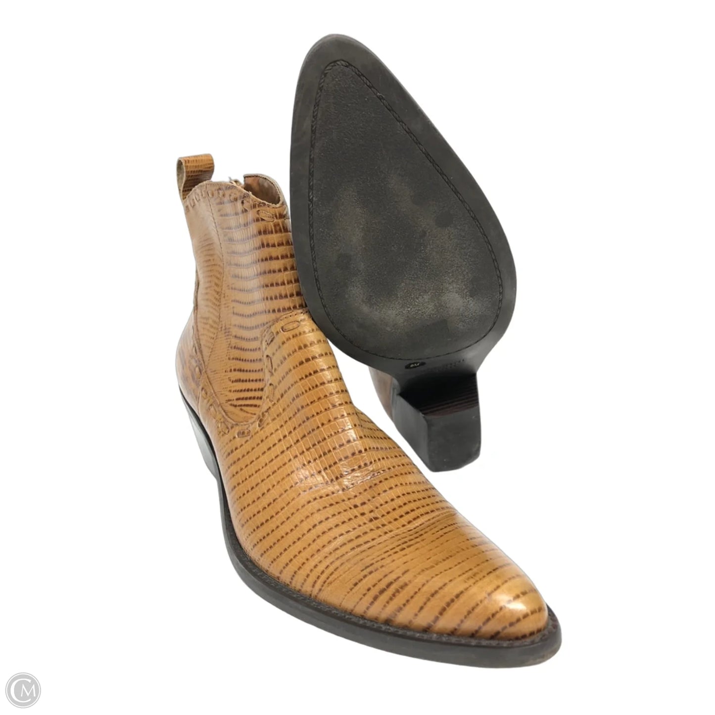 Boots Ankle Heels By Gianni Bini In Snakeskin Print, Size: 8