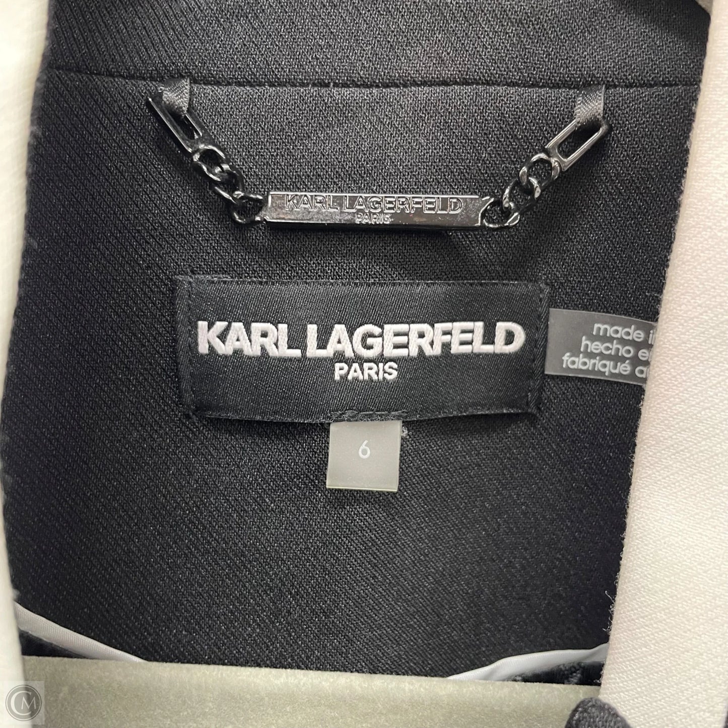 Blazer Designer By Karl Lagerfeld In Black, Size: 6