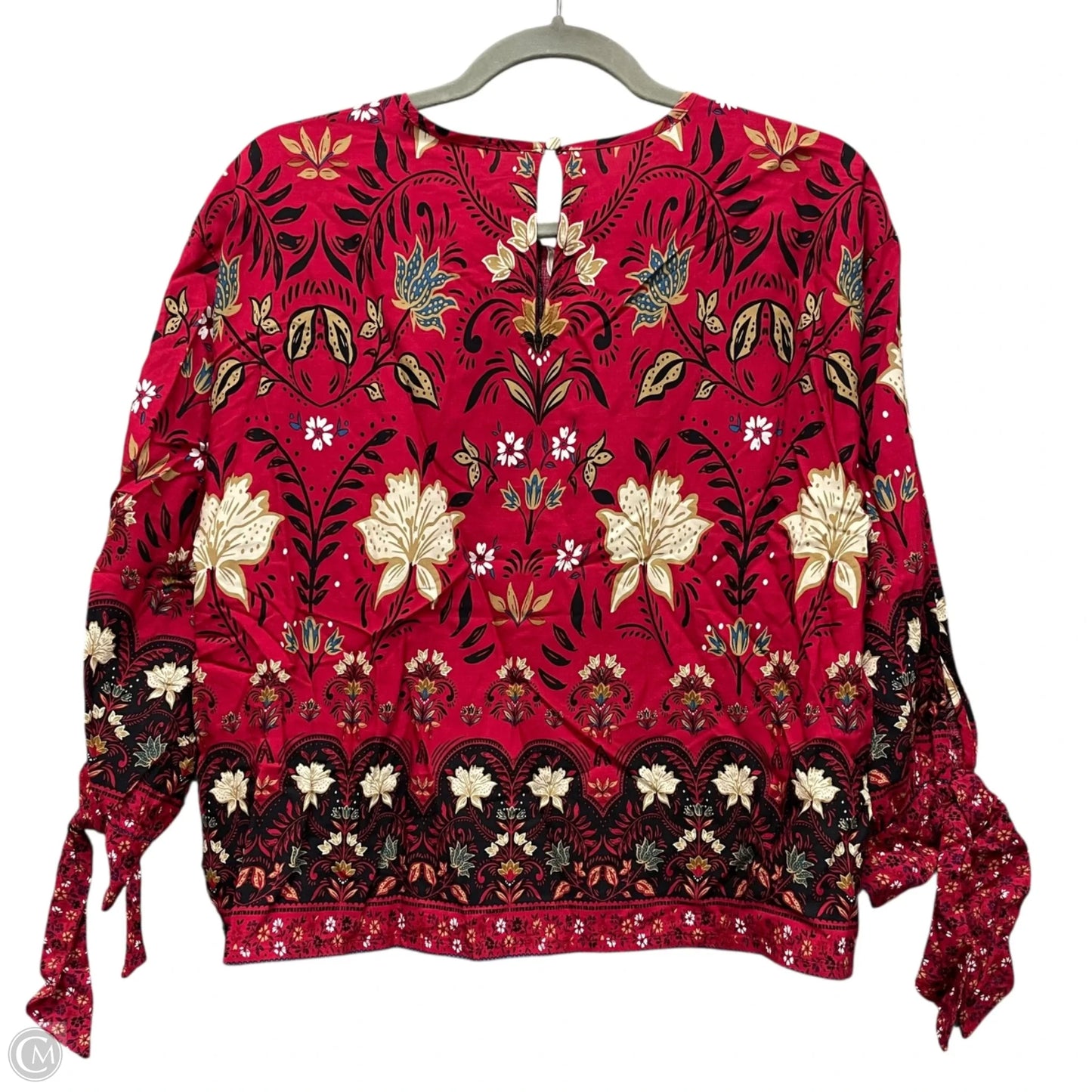 Top Long Sleeve By Loft In Black & Red, Size: Xs