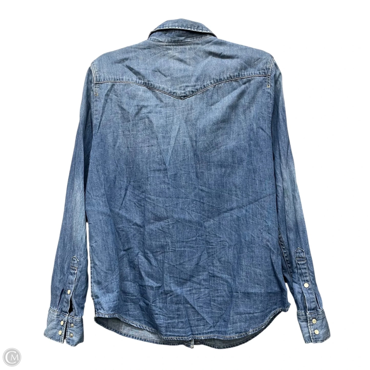 Top Long Sleeve By Levis In Blue Denim, Size: L