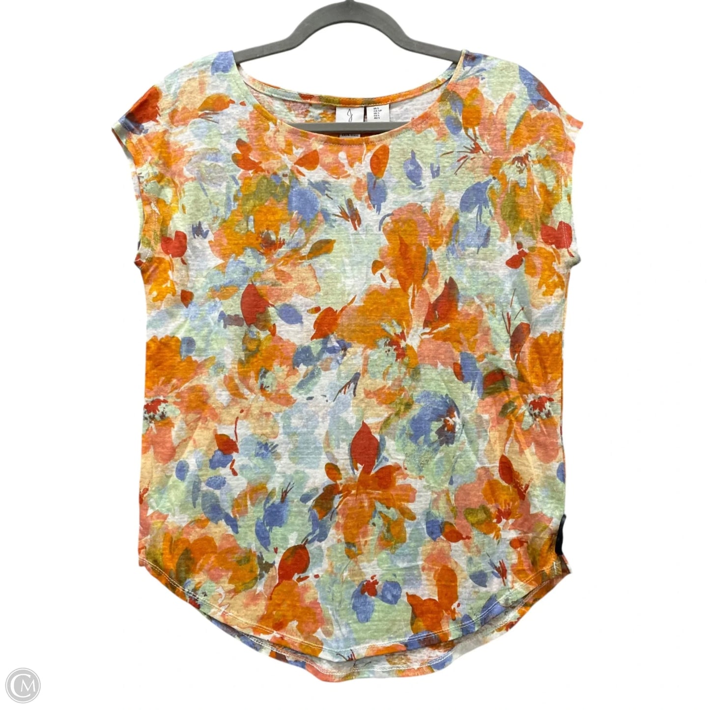 Top Short Sleeve By Joie In Green & Orange, Size: S