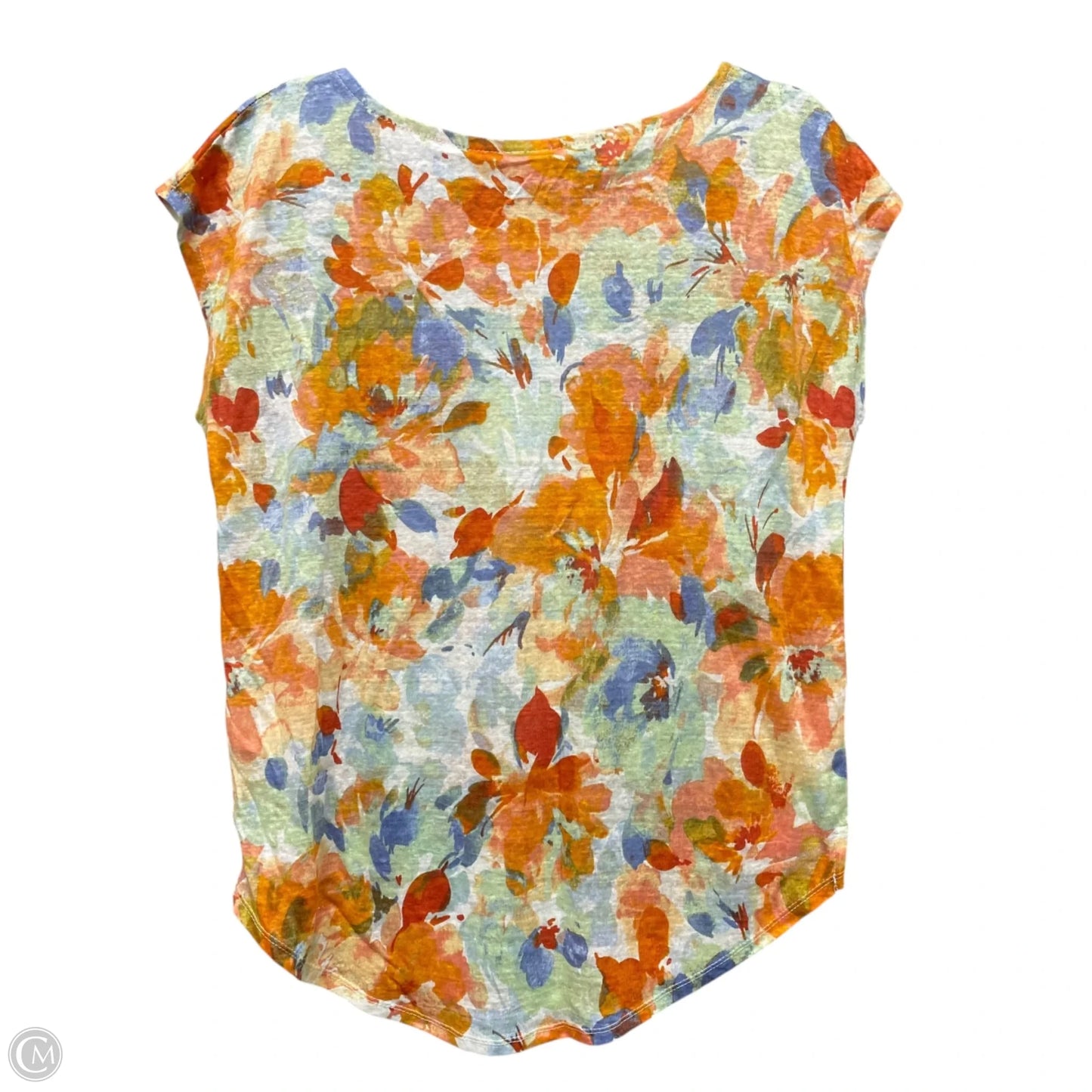 Top Short Sleeve By Joie In Green & Orange, Size: S