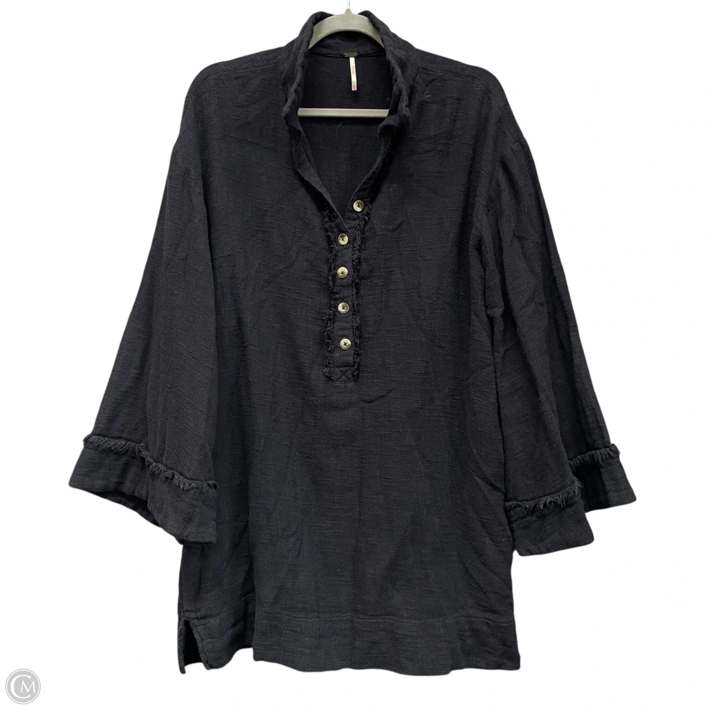 Tunic Long Sleeve By Free People In Black, Size: M