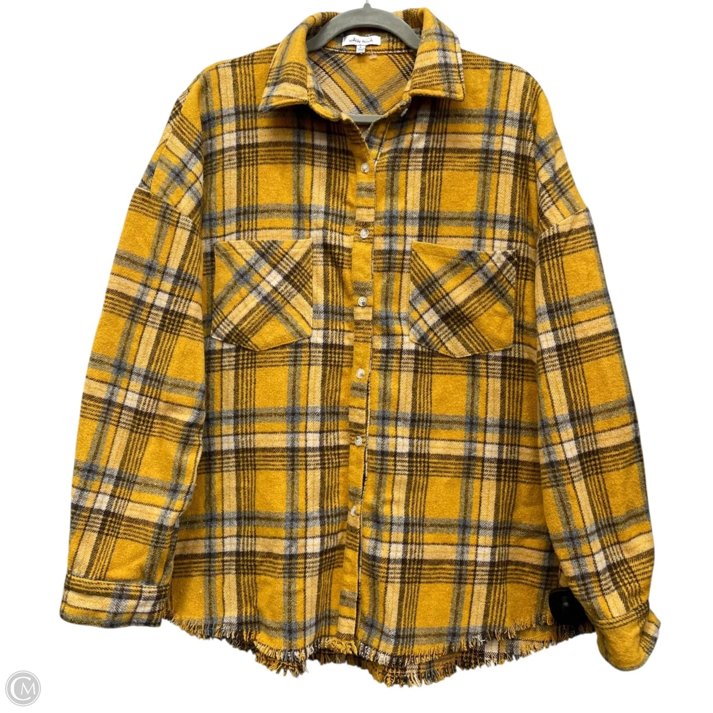 Jacket Shirt By White Birch In Yellow, Size: L