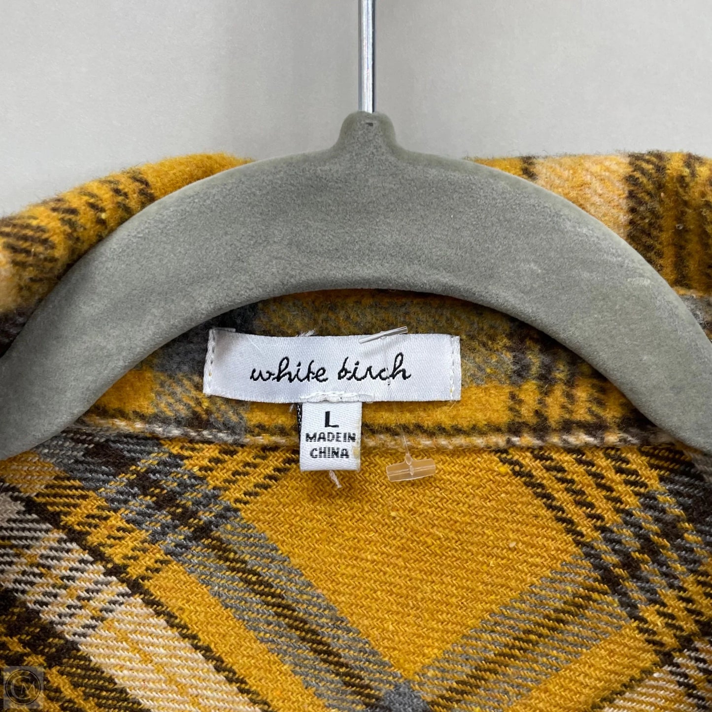 Jacket Shirt By White Birch In Yellow, Size: L