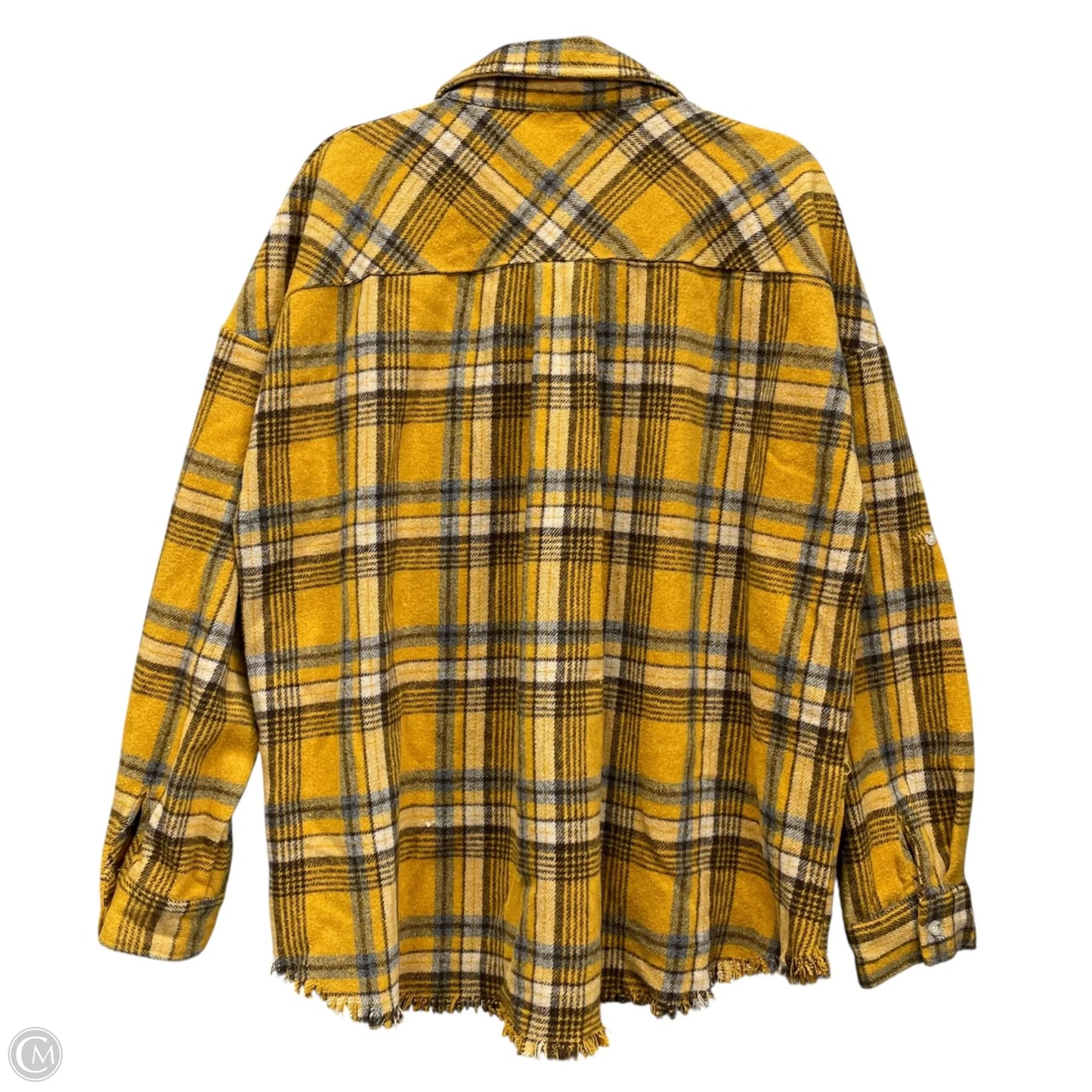 Jacket Shirt By White Birch In Yellow, Size: L