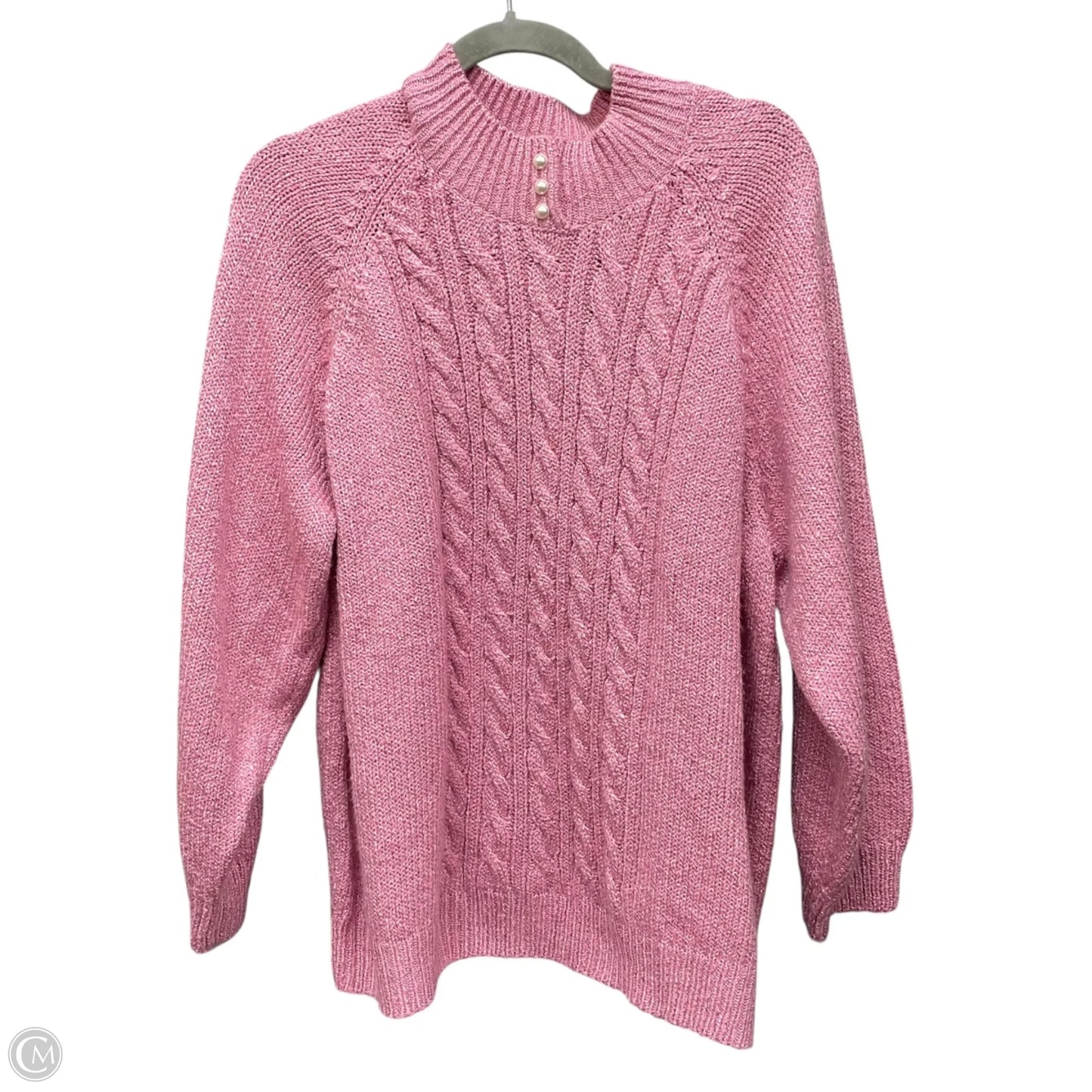 Sweater By Karen Scott In Pink, Size: L