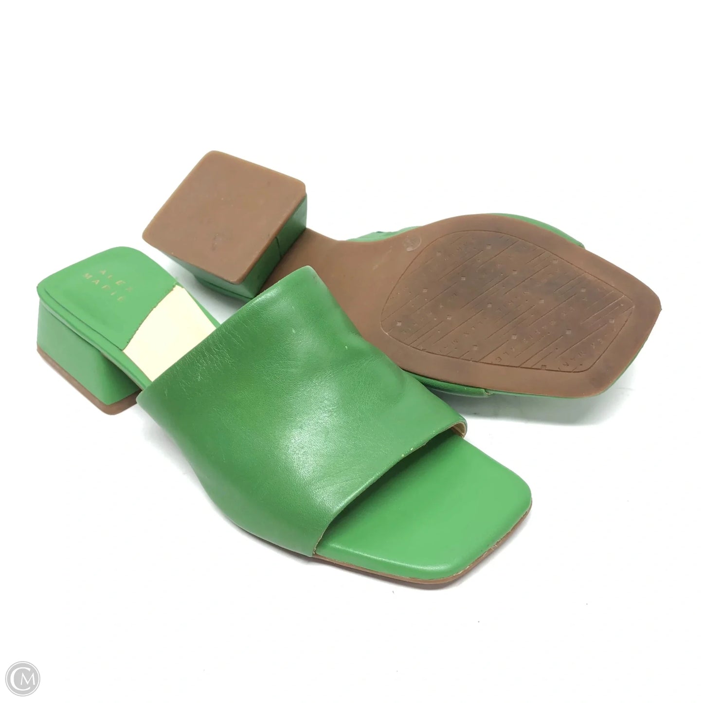 Sandals Heels Block By Alex Marie In Green, Size: 6.5